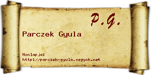 Parczek Gyula névjegykártya