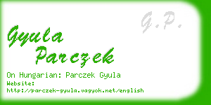 gyula parczek business card